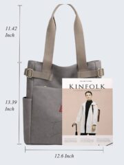 Elegance Fusion Classy Woman Embroidered Grey Shoulder Toe Bag - Image 4