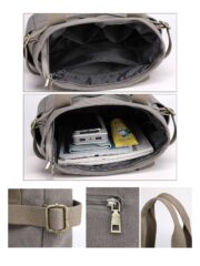Elegance Fusion Classy Woman Embroidered Grey Shoulder Toe Bag - Image 5