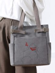 Elegance Fusion Classy Woman Embroidered Grey Shoulder Toe Bag - Image 3