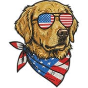 Patriotic Dog American flag 04