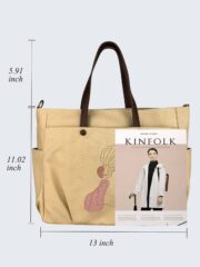 Embroidered Shoulder Bag Modern Artistic Abstract Boho Floral - Image 3