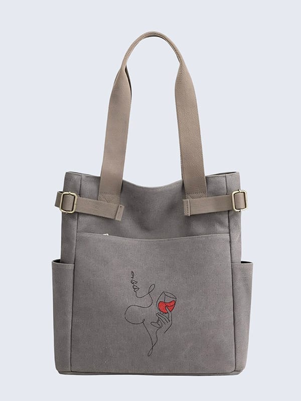 Classy & Versatile Get Your Embroidered Grey Tote Now!