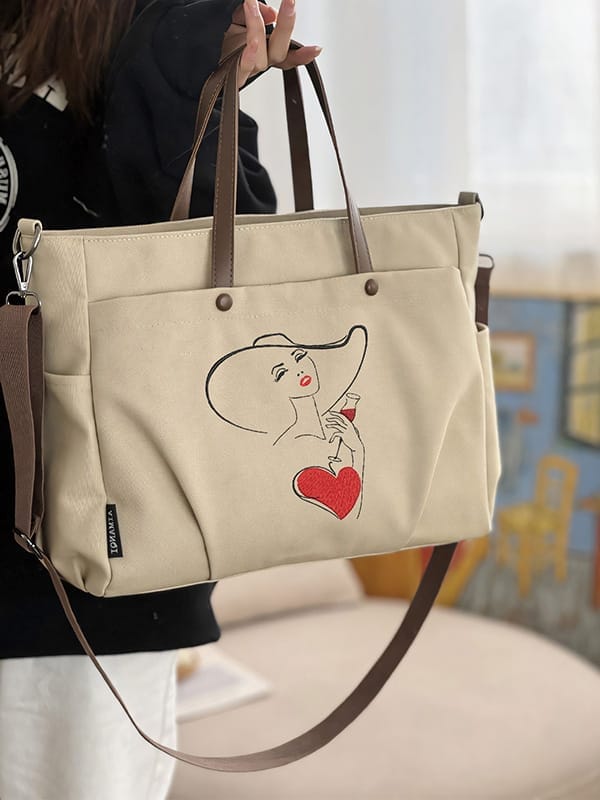 Stylish and Versatile Embroidered Discover the Minimal Chic Tote