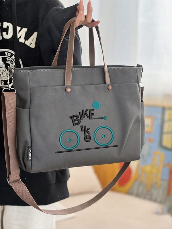 Art That Inspires-Shop Our Minimalist Bike Embroidered Bag Collection