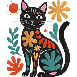 Carry Charm with Our Vibrant Black Cat Embroidery toe bag!"