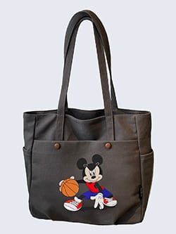 Basketball Meets Fashion-Mickey Theme Embroidered Tote