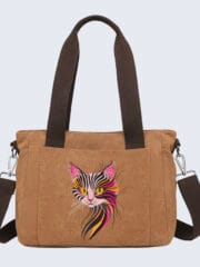 Cool Pop Art Cat Design Embroidered Toe Shoulder Bag
