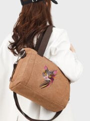Cool Pop Art Cat Design Embroidered Toe Shoulder Bag - Image 3
