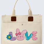 Retro Cartoon Mascot Embroidered Canvas Tote Bag - Funny Food Puns (Copy) (Copy)