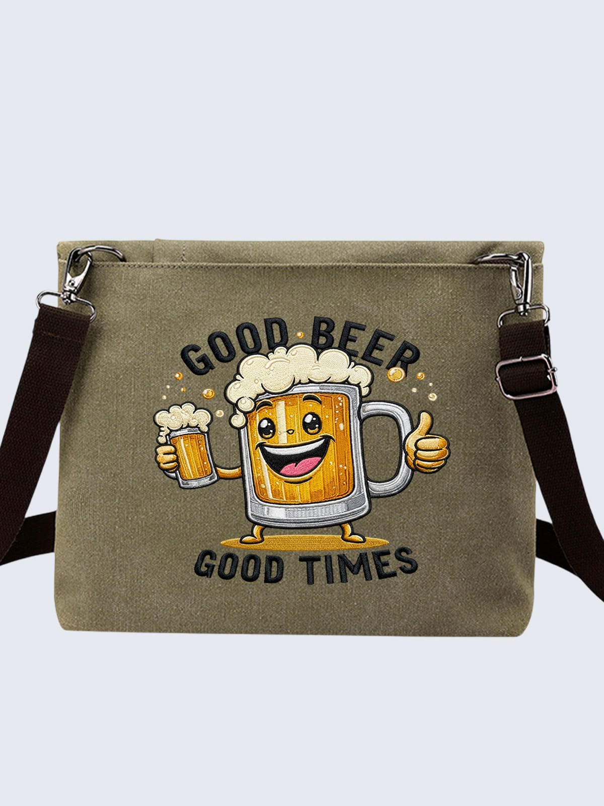 main Retro Cartoon Mascot Embroidered Canvas Tote Bag - Image 1